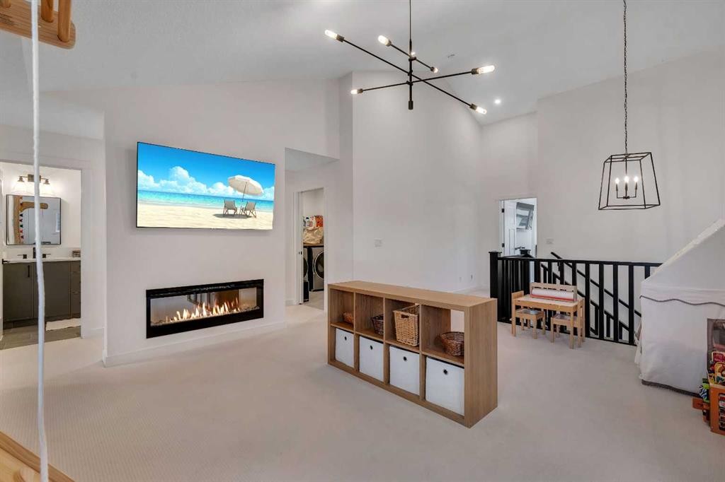 1176 Cranbrook Gardens Se, Calgary, AB - Indoor With Fireplace