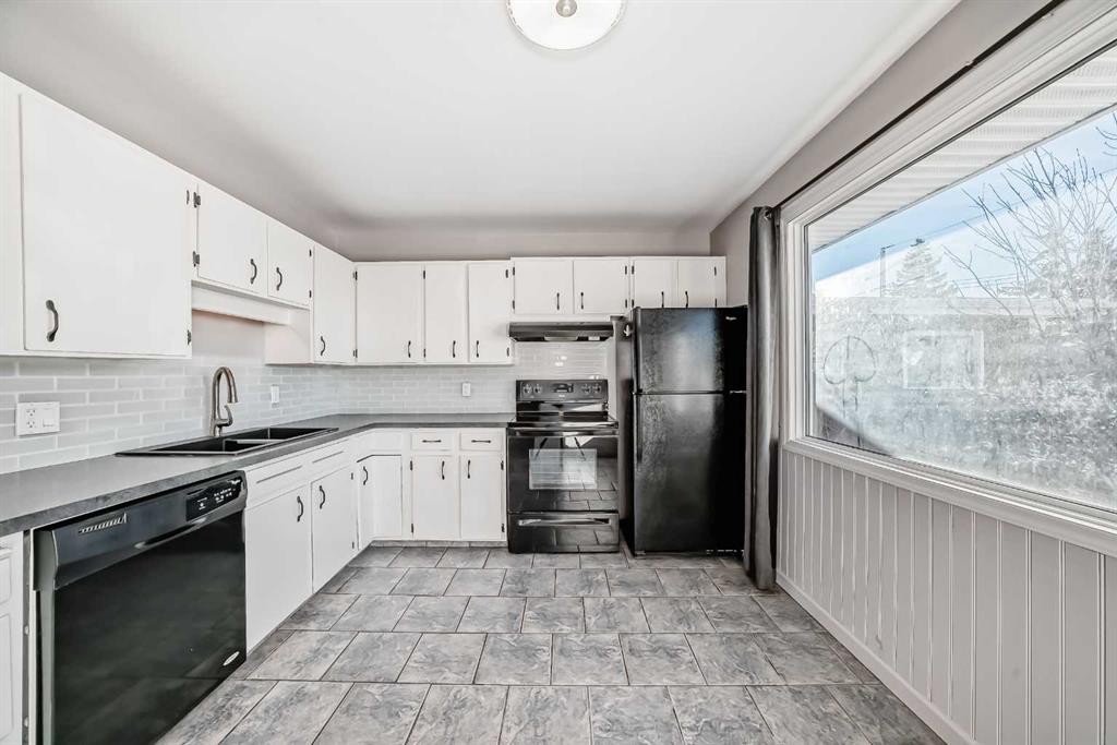 611 Meota Road Ne, Calgary, AB - Indoor Photo Showing Kitchen With Double Sink