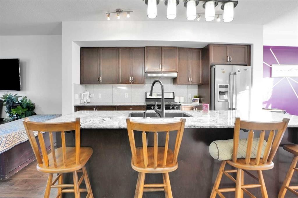 243 Cornerstone Avenue Ne, Calgary, AB - Indoor Photo Showing Kitchen With Double Sink