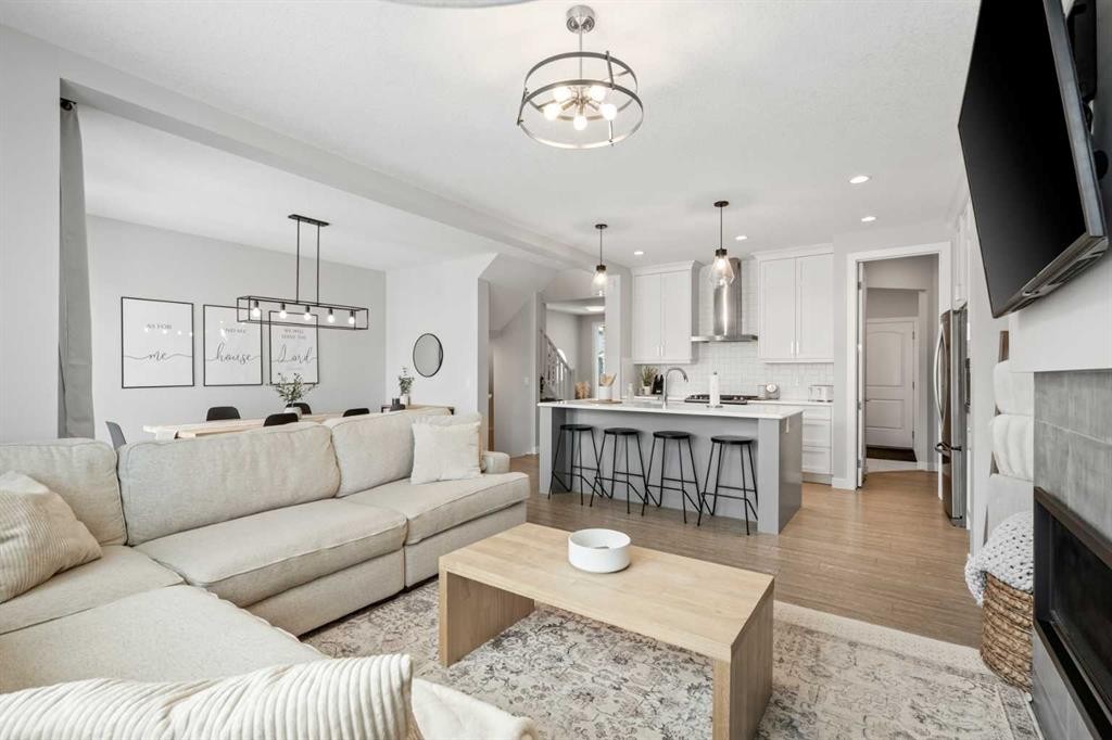 86 Legacy Woods Place Se, Calgary, AB - Indoor Photo Showing Living Room With Fireplace