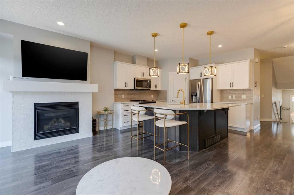 55 Sage Bluff Heights Nw, Calgary, AB - Indoor With Fireplace