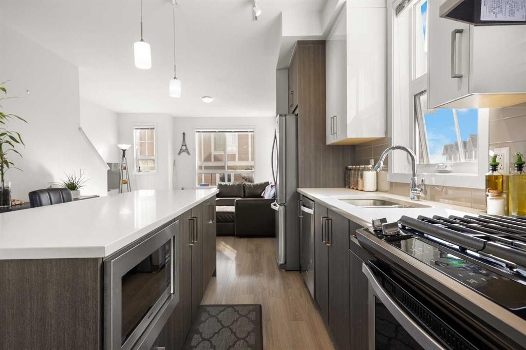 104 Sherwood Lane Nw, Calgary, AB - Indoor Photo Showing Kitchen With Stainless Steel Kitchen With Upgraded Kitchen
