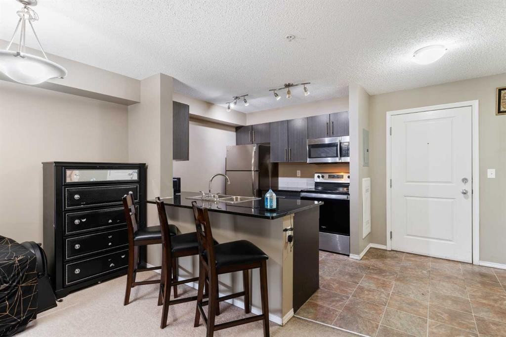 203-5 Saddlestone Way Ne, Calgary, AB - Indoor Photo Showing Kitchen With Double Sink