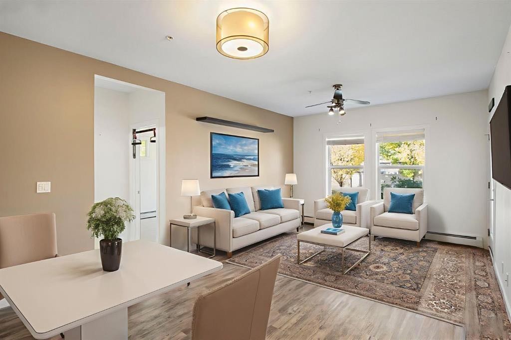 105-100 Cranfield Common Se, Calgary, AB - Indoor Photo Showing Living Room