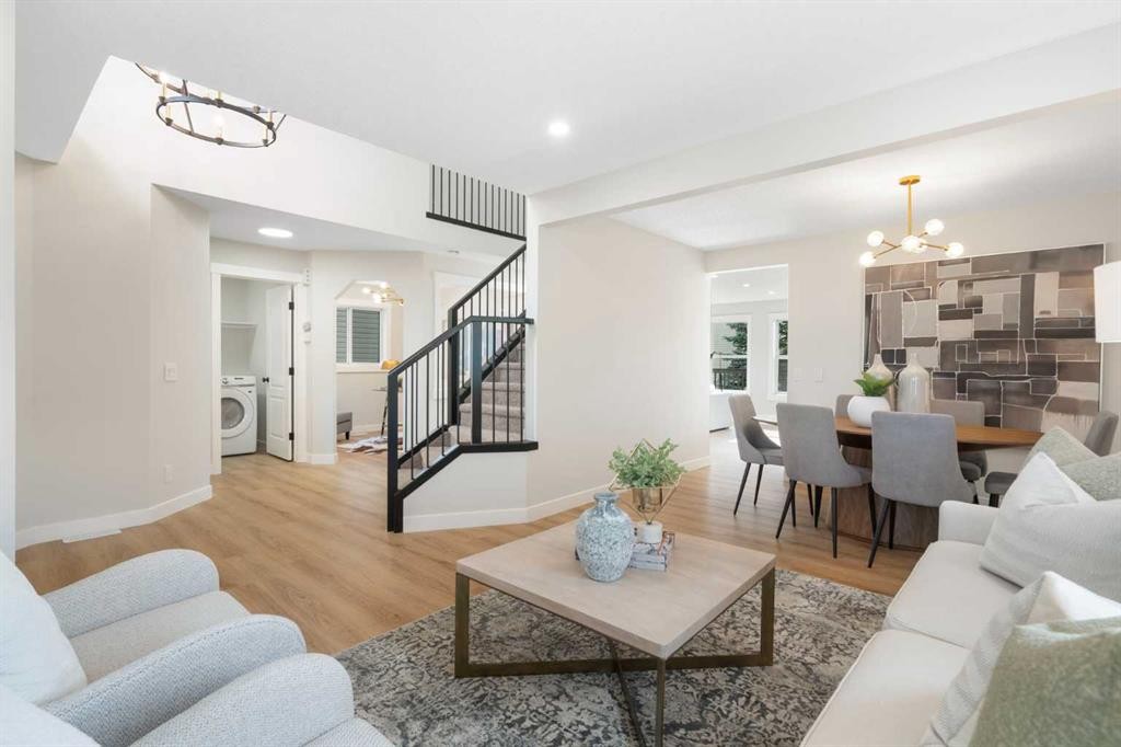 335 Hidden Creek Boulevard Nw, Calgary, AB - Indoor Photo Showing Living Room