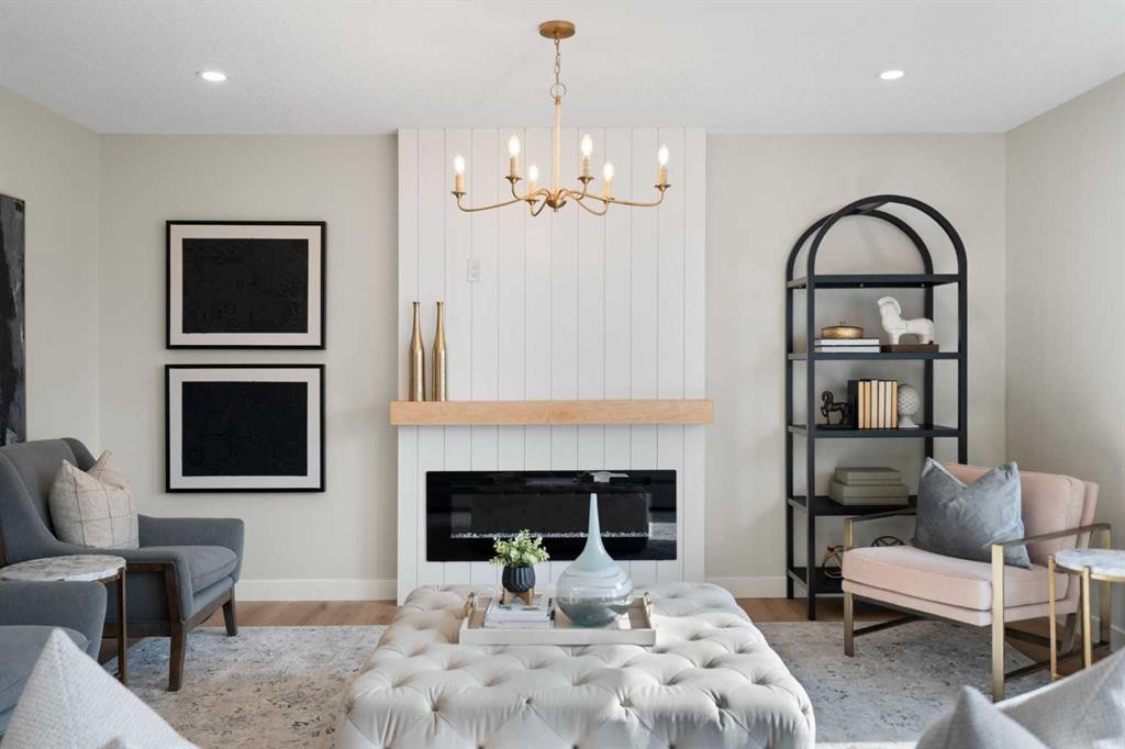 335 Hidden Creek Boulevard Nw, Calgary, AB - Indoor Photo Showing Other Room With Fireplace