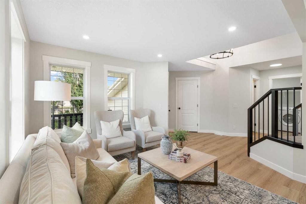 335 Hidden Creek Boulevard Nw, Calgary, AB - Indoor Photo Showing Living Room