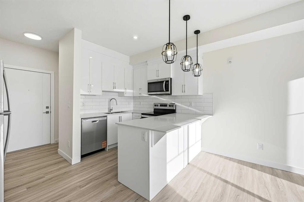 2425-15 Skyview Point Crescent Ne, Calgary, AB - Indoor Photo Showing Kitchen With Stainless Steel Kitchen With Upgraded Kitchen