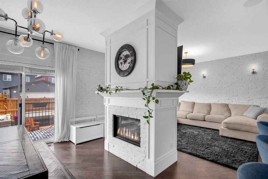 106 Cornerstone Circle Ne, Calgary, AB - Indoor Photo Showing Living Room With Fireplace