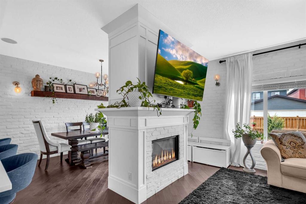106 Cornerstone Circle Ne, Calgary, AB - Indoor Photo Showing Living Room With Fireplace