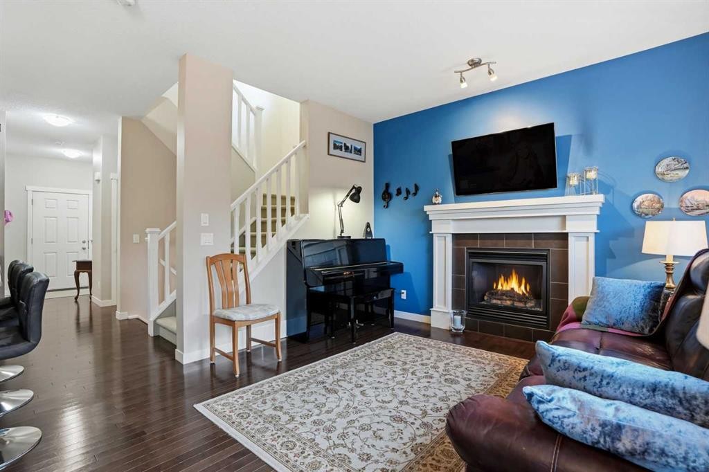160 Sage Valley Circle Nw, Calgary, AB - Indoor Photo Showing Living Room With Fireplace