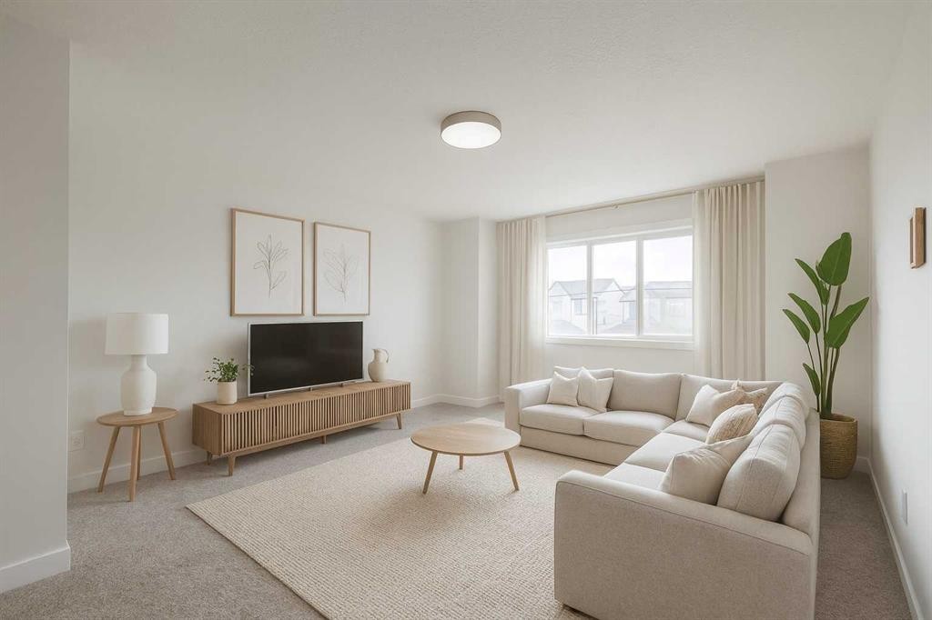 63 Amber View, Balzac, AB - Indoor Photo Showing Living Room