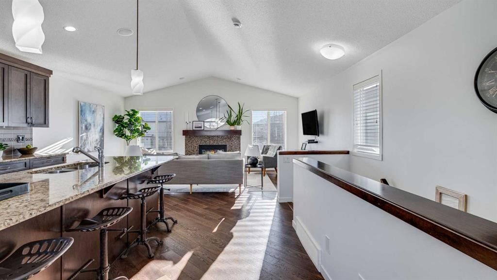 389 Cranberry Circle Se, Calgary, AB - Indoor With Fireplace