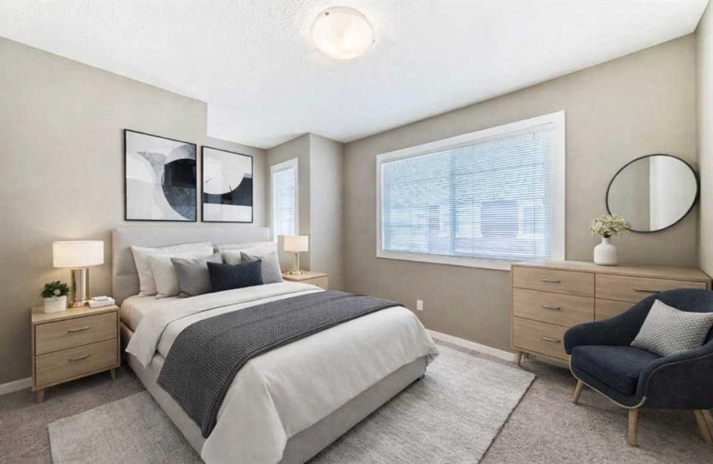 236 New Brighton Row Se, Calgary, AB - Indoor Photo Showing Bedroom