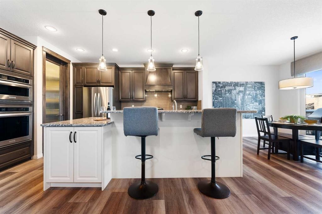 128 Auburn Bay Avenue Se, Calgary, AB - Indoor Photo Showing Kitchen With Upgraded Kitchen