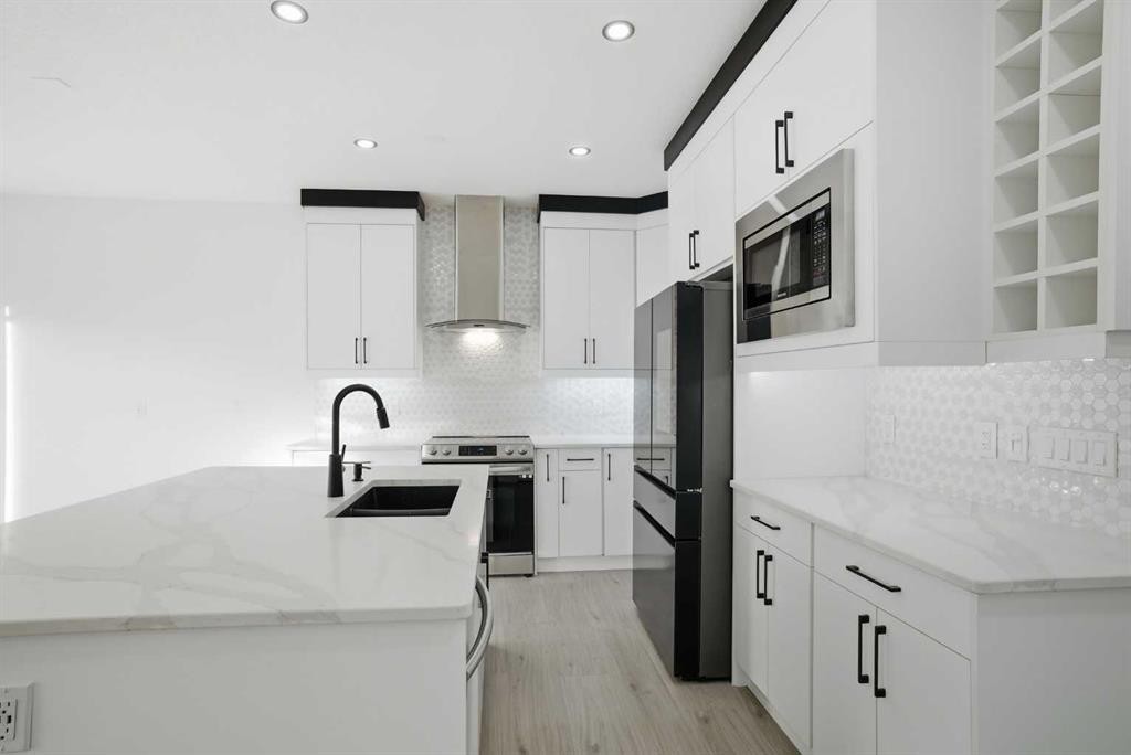 3610 Cornerstone Boulevard Ne, Calgary, AB - Indoor Photo Showing Kitchen With Stainless Steel Kitchen With Double Sink With Upgraded Kitchen
