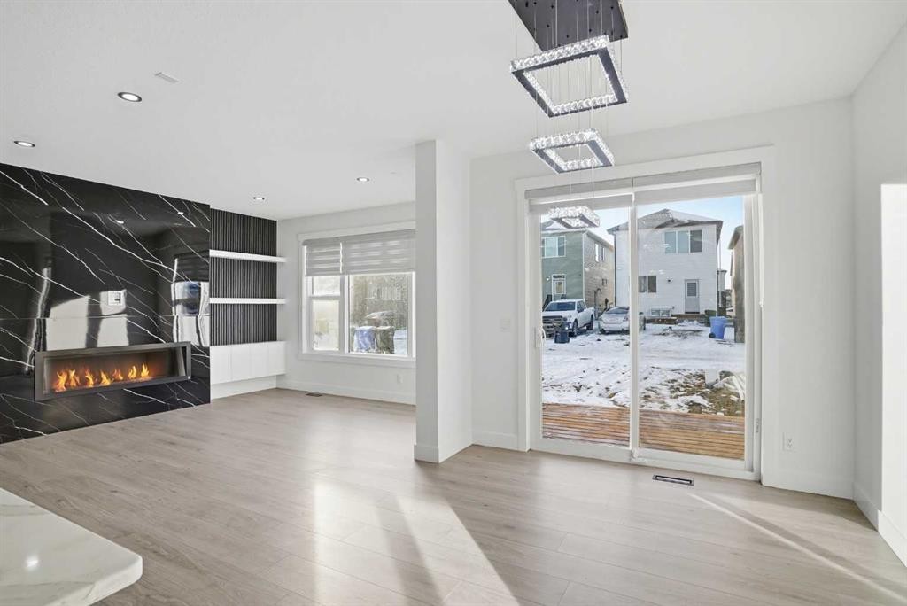 3610 Cornerstone Boulevard Ne, Calgary, AB - Indoor With Fireplace