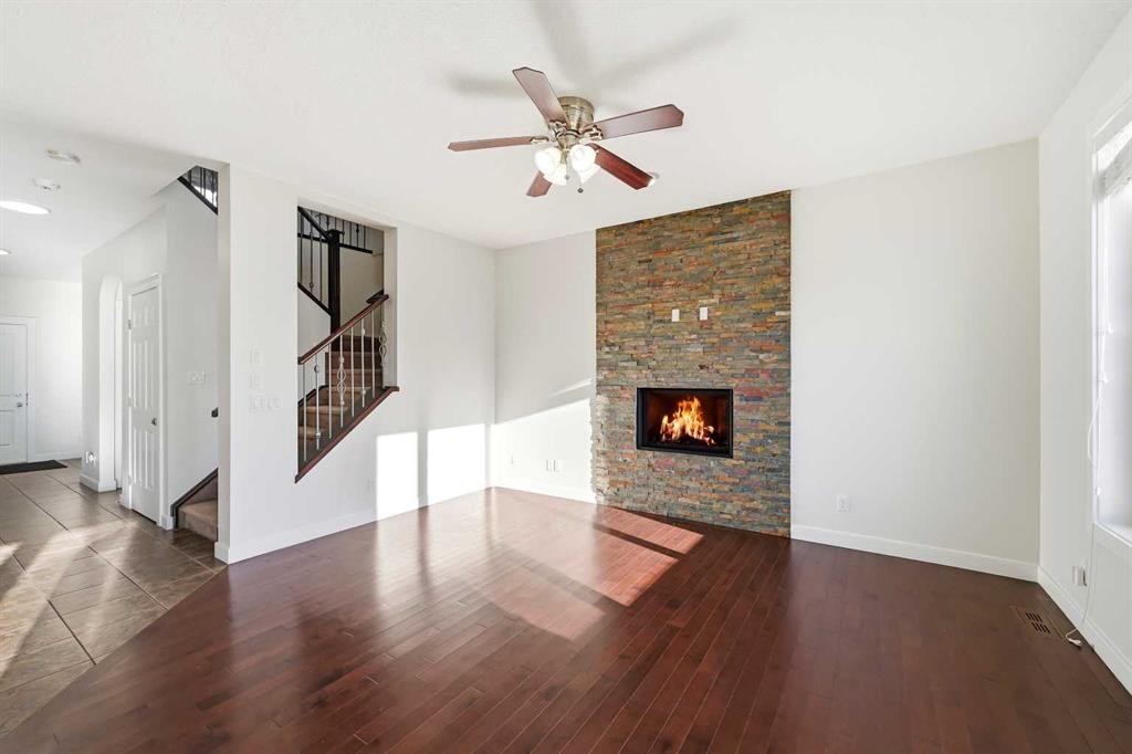 59 Redstone Park Ne, Calgary, AB - Indoor With Fireplace
