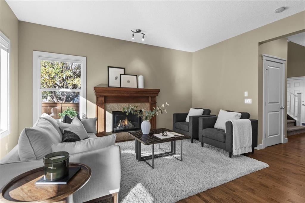 133 Sage Valley Close Nw, Calgary, AB - Indoor Photo Showing Living Room With Fireplace