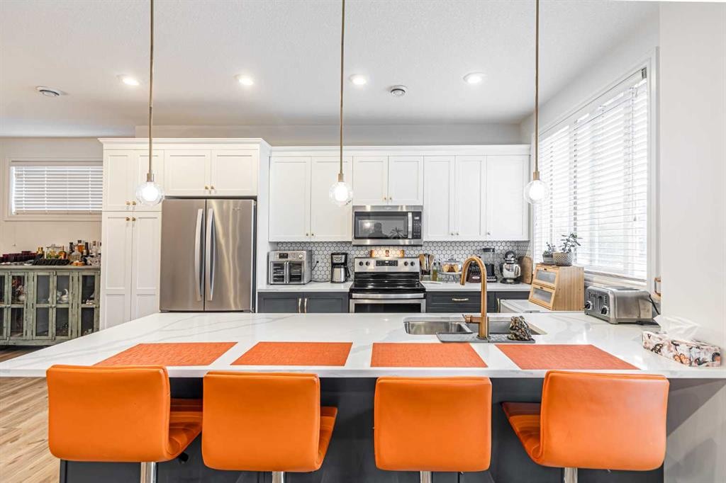 4307 Seton Drive Se, Calgary, AB - Indoor Photo Showing Kitchen With Stainless Steel Kitchen