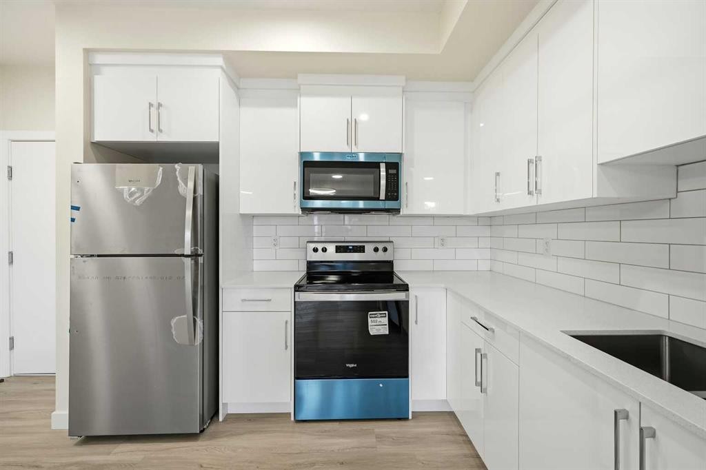2313-15 Skyview Point Crescent Ne, Calgary, AB - Indoor Photo Showing Kitchen With Stainless Steel Kitchen With Upgraded Kitchen