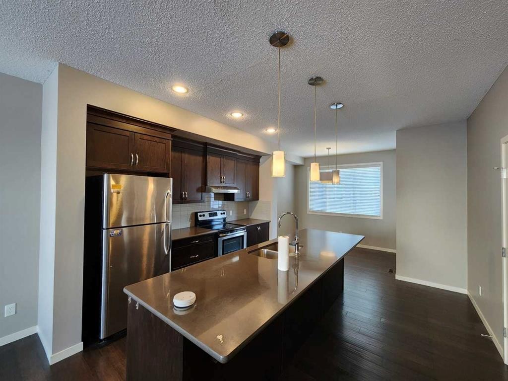 217 Panatella Walk Nw, Calgary, AB - Indoor Photo Showing Kitchen With Stainless Steel Kitchen With Double Sink With Upgraded Kitchen