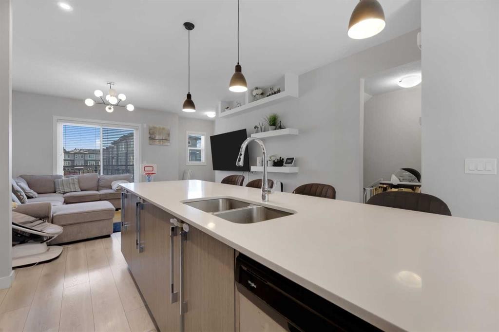507-72 Cornerstone Manor Ne, Calgary, AB - Indoor Photo Showing Kitchen With Double Sink