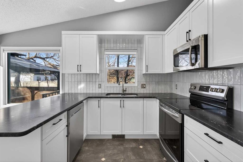 328 Douglas Ridge Close Se, Calgary, AB - Indoor Photo Showing Kitchen With Double Sink