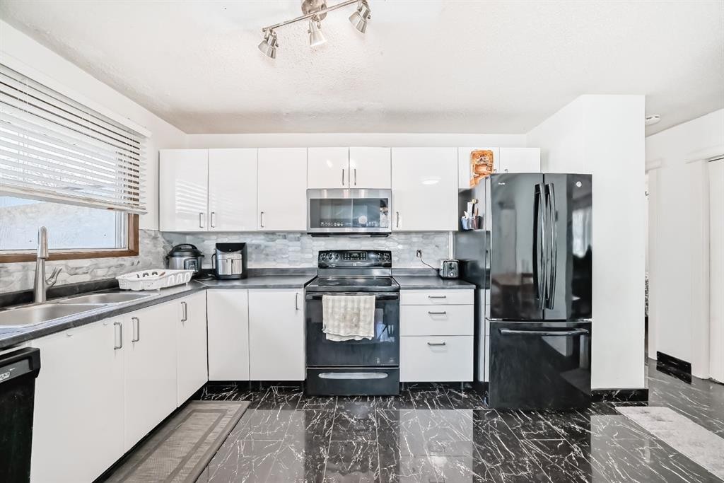 19 Malvern Place Ne, Calgary, AB - Indoor Photo Showing Kitchen With Double Sink