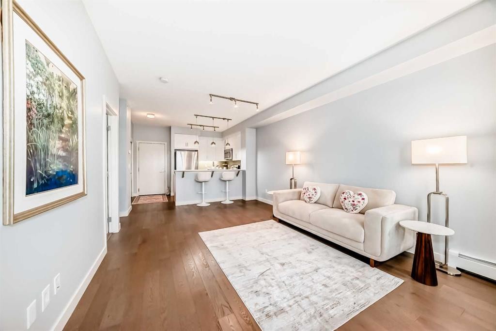 409-25 Auburn Meadows Avenue Se, Calgary, AB - Indoor Photo Showing Living Room
