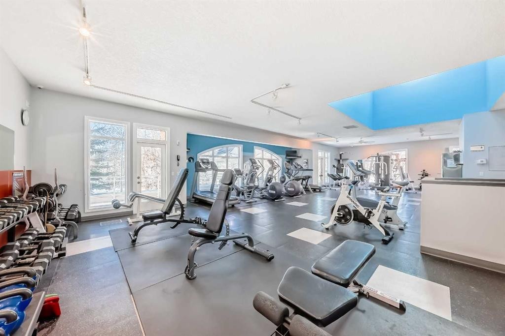 3217-24 Hemlock Crescent Sw, Calgary, AB - Indoor Photo Showing Gym Room