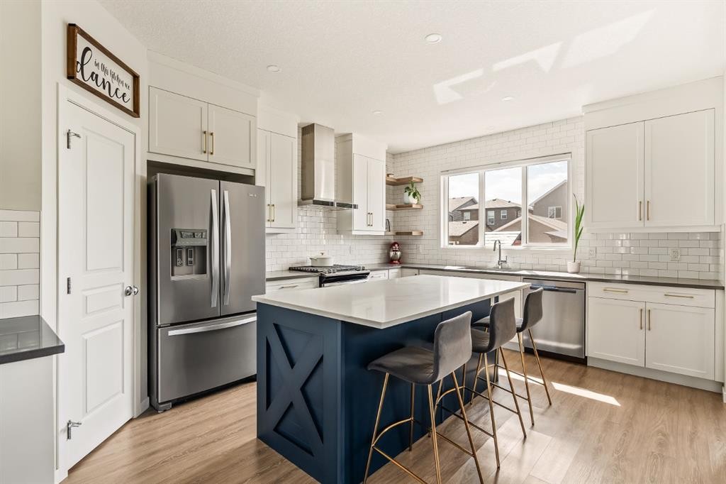 63 Seton Gardens Se, Calgary, AB - Indoor Photo Showing Kitchen With Upgraded Kitchen