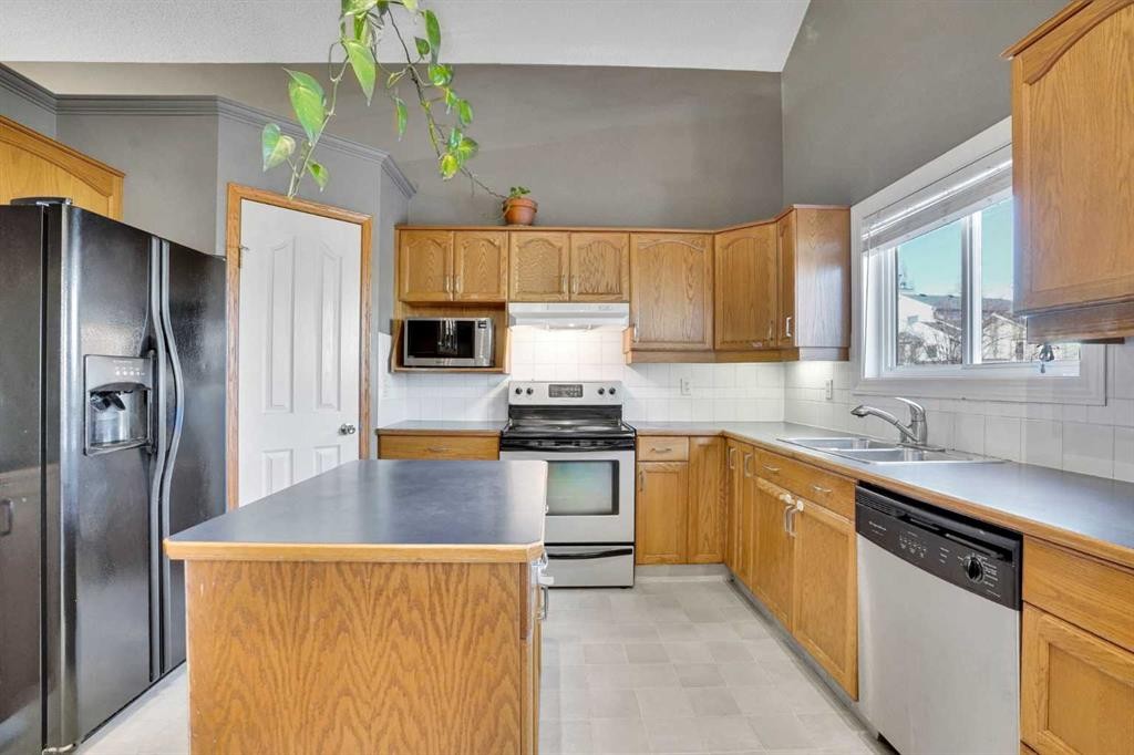 157 Riverview Park, Calgary, AB - Indoor Photo Showing Kitchen With Double Sink