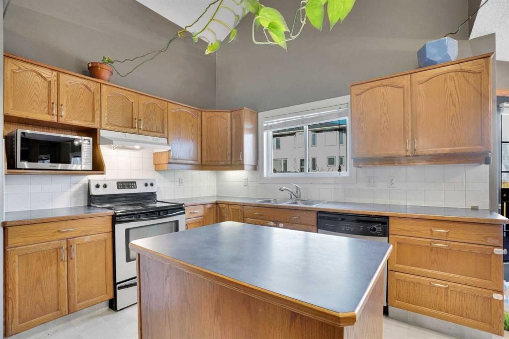 157 Riverview Park, Calgary, AB - Indoor Photo Showing Kitchen With Double Sink
