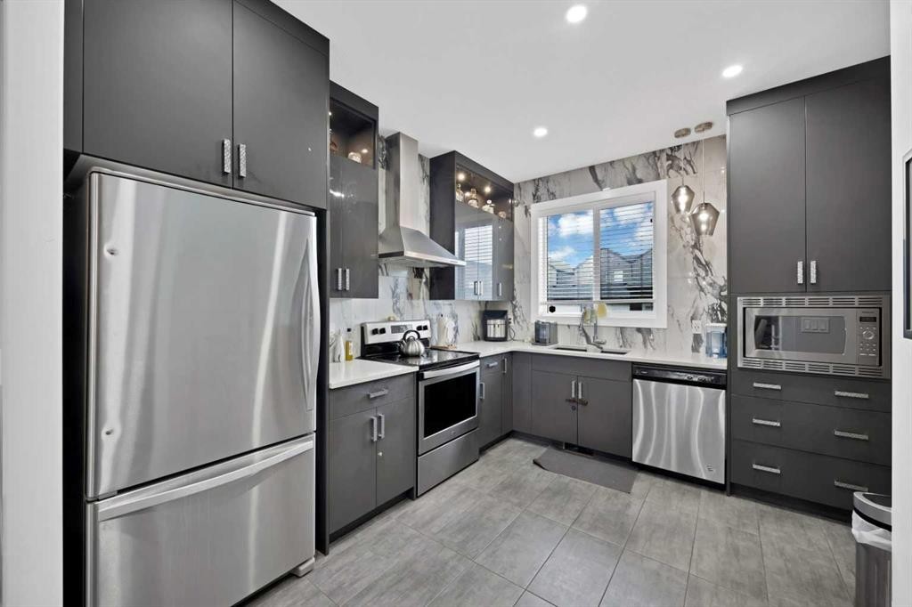 34 Cornerstone Road Ne, Calgary, AB - Indoor Photo Showing Kitchen With Upgraded Kitchen