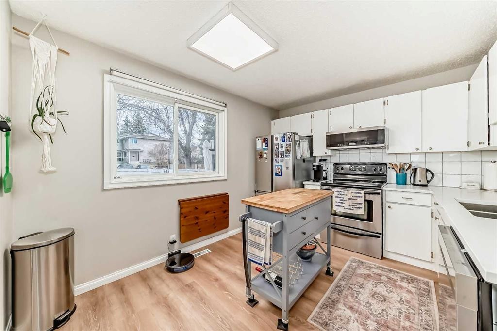 21 Woodfern Road Sw, Calgary, AB - Indoor Photo Showing Kitchen With Double Sink