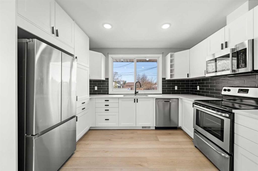 4520 Greenview Drive Ne, Calgary, AB - Indoor Photo Showing Kitchen With Stainless Steel Kitchen With Upgraded Kitchen