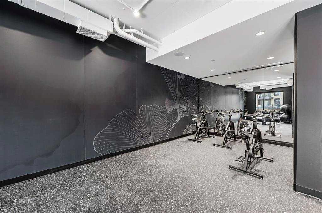409-8375 Broadcast Avenue, Calgary, AB - Indoor Photo Showing Gym Room