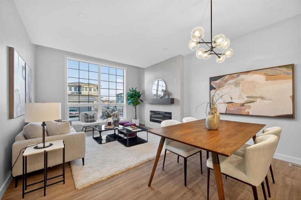 1051 Bayview Crescent, Airdrie, AB - Indoor With Fireplace