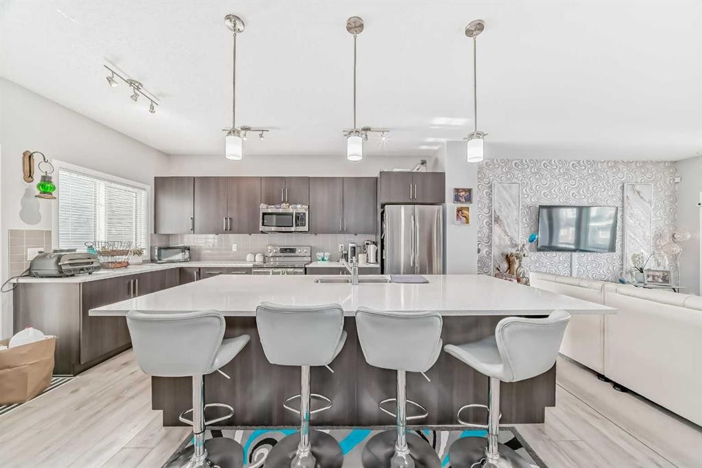 57 Cornerstone Manor Ne, Calgary, AB - Indoor Photo Showing Kitchen With Upgraded Kitchen