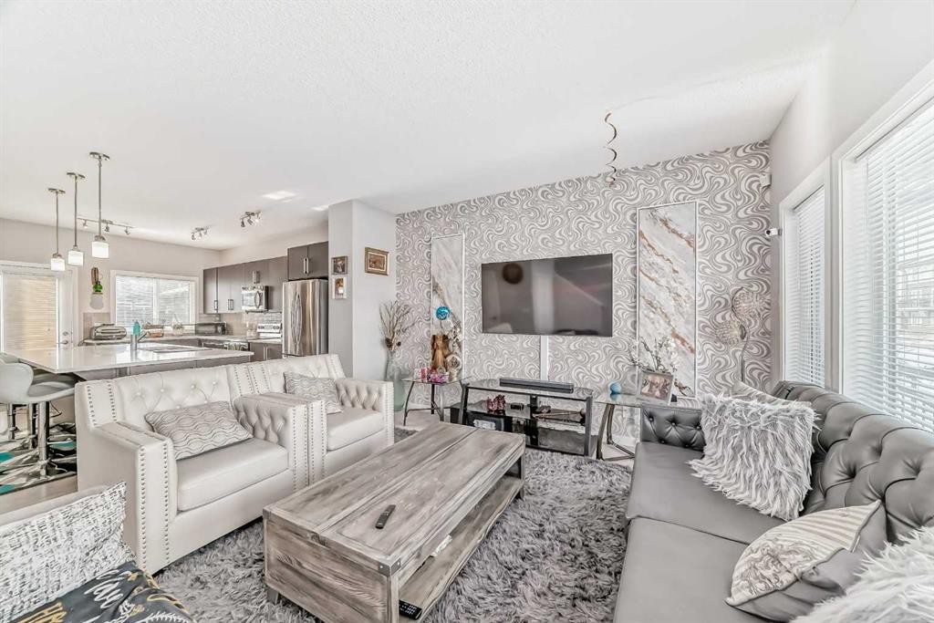 57 Cornerstone Manor Ne, Calgary, AB - Indoor Photo Showing Living Room