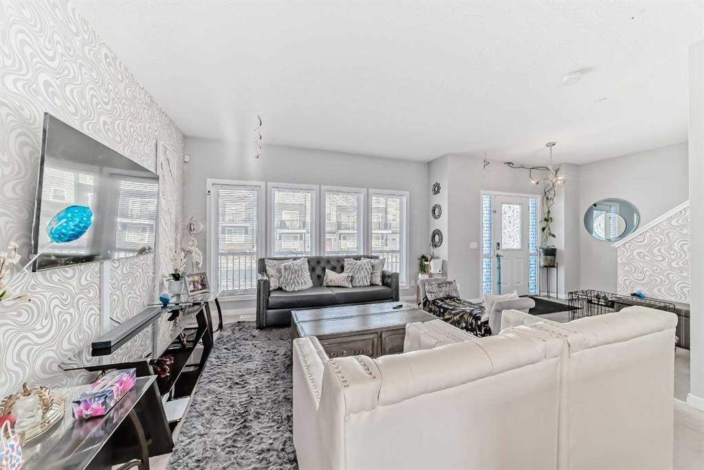 57 Cornerstone Manor Ne, Calgary, AB - Indoor Photo Showing Living Room