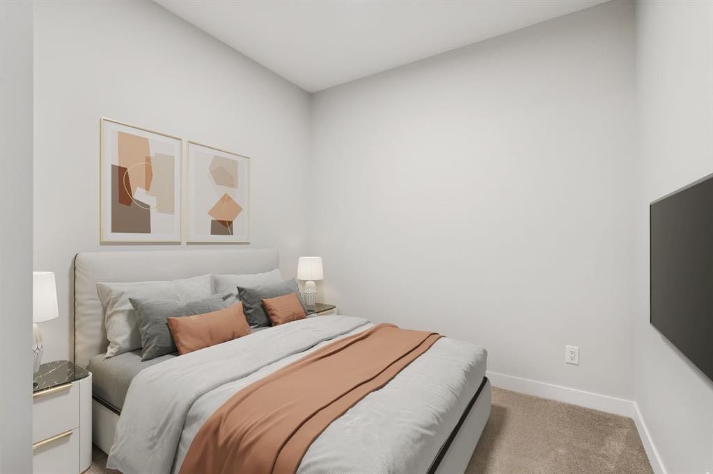 412-700 Shawnee Square Sw, Calgary, AB - Indoor Photo Showing Bedroom