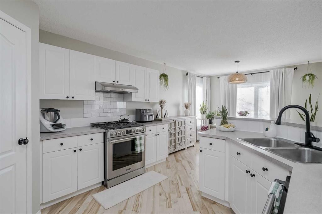 67 Silver Springs Way Nw, Airdrie, AB - Indoor Photo Showing Kitchen With Double Sink