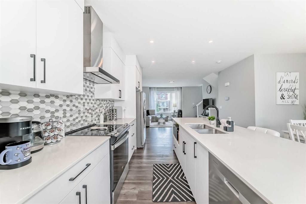 71 Skyview Ranch Avenue Ne, Calgary, AB - Indoor Photo Showing Kitchen With Double Sink With Upgraded Kitchen