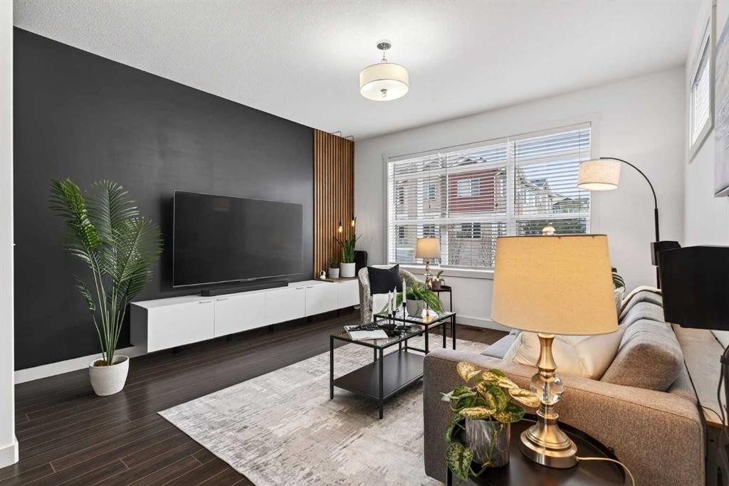 404 Redstone View Ne, Calgary, AB - Indoor Photo Showing Living Room