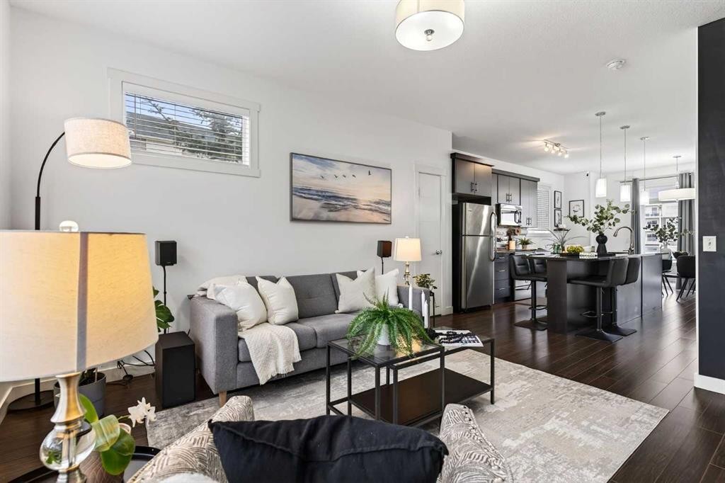 404 Redstone View Ne, Calgary, AB - Indoor Photo Showing Living Room