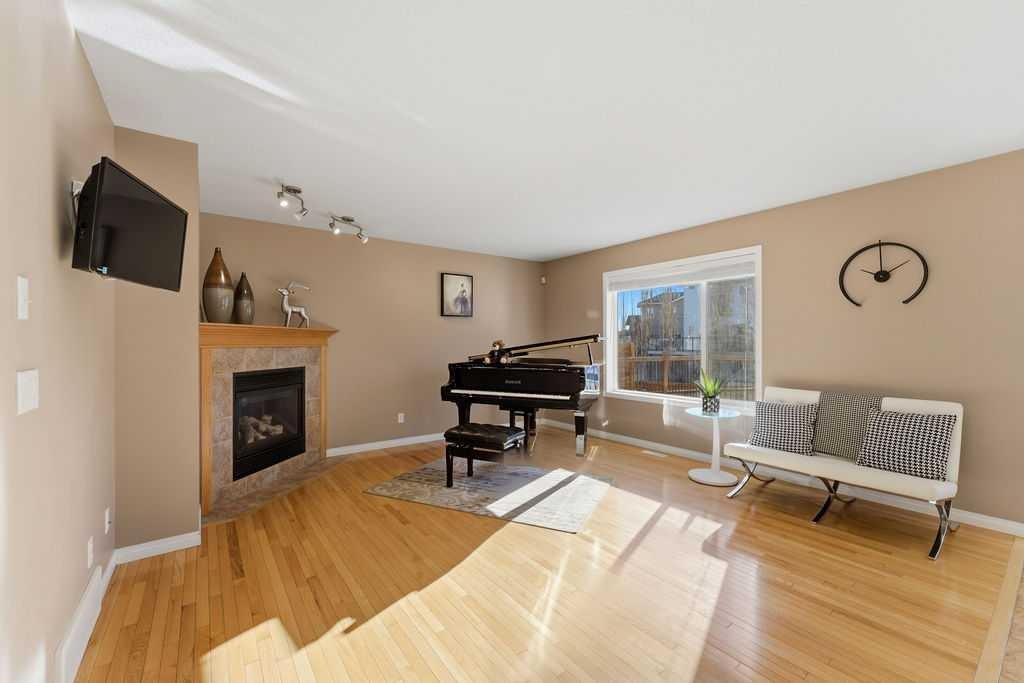 178 Kincora View Nw, Calgary, AB - Indoor Photo Showing Living Room With Fireplace