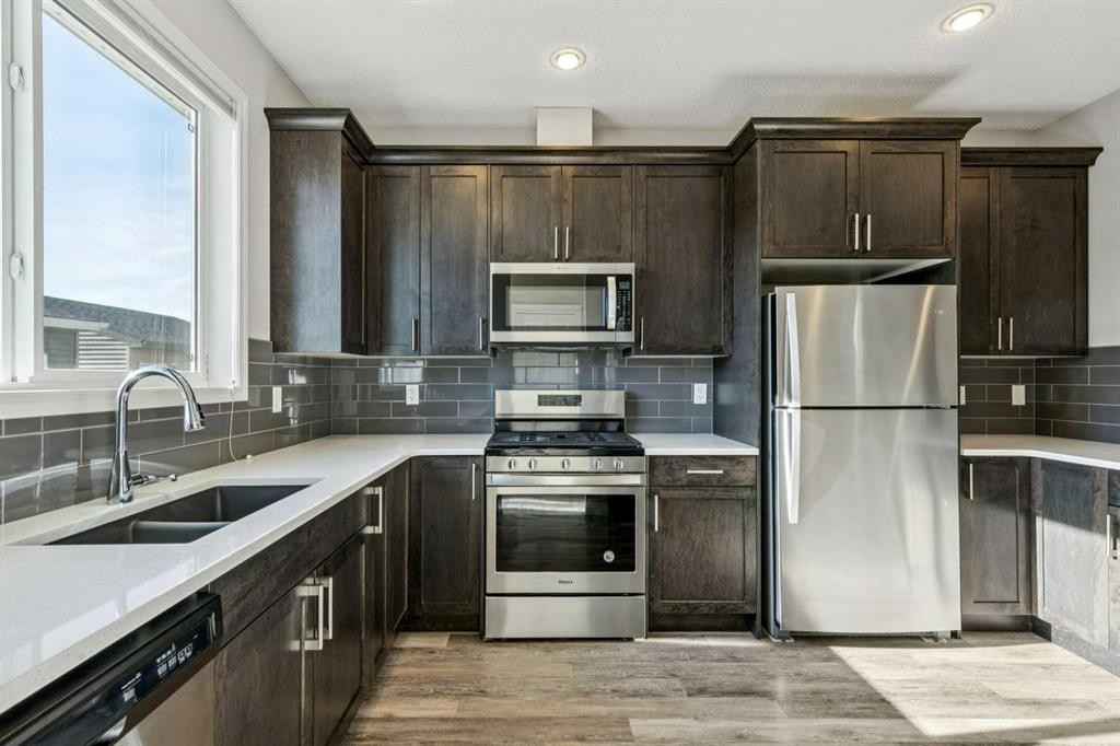 95 Cornerstone Avenue Ne, Calgary, AB - Indoor Photo Showing Kitchen With Double Sink With Upgraded Kitchen