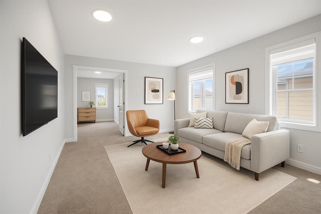 422 Taralake Way Ne, Calgary, AB - Indoor Photo Showing Living Room
